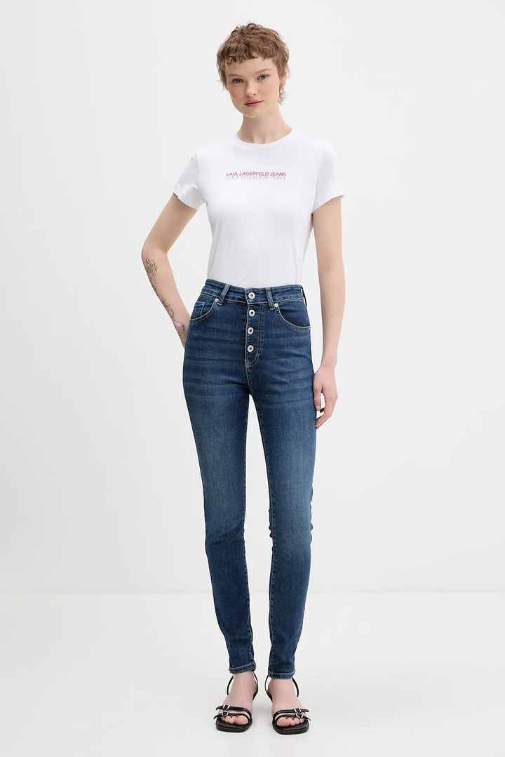 Karl Lagerfeld Slim Fit Reflection Women's T-shirt | White