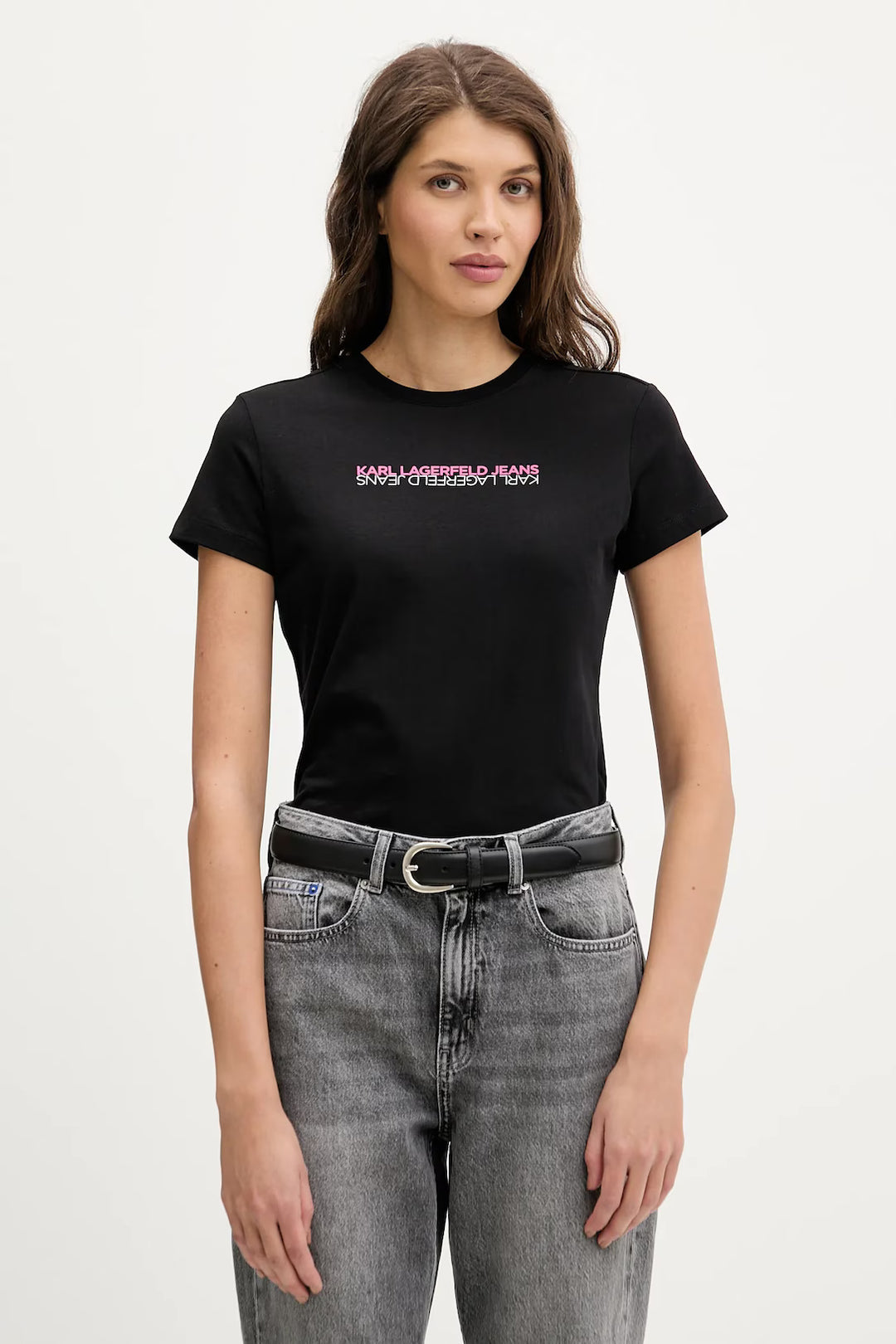 Karl Lagerfeld Slim Fit Reflection Women's T-shirt | Black