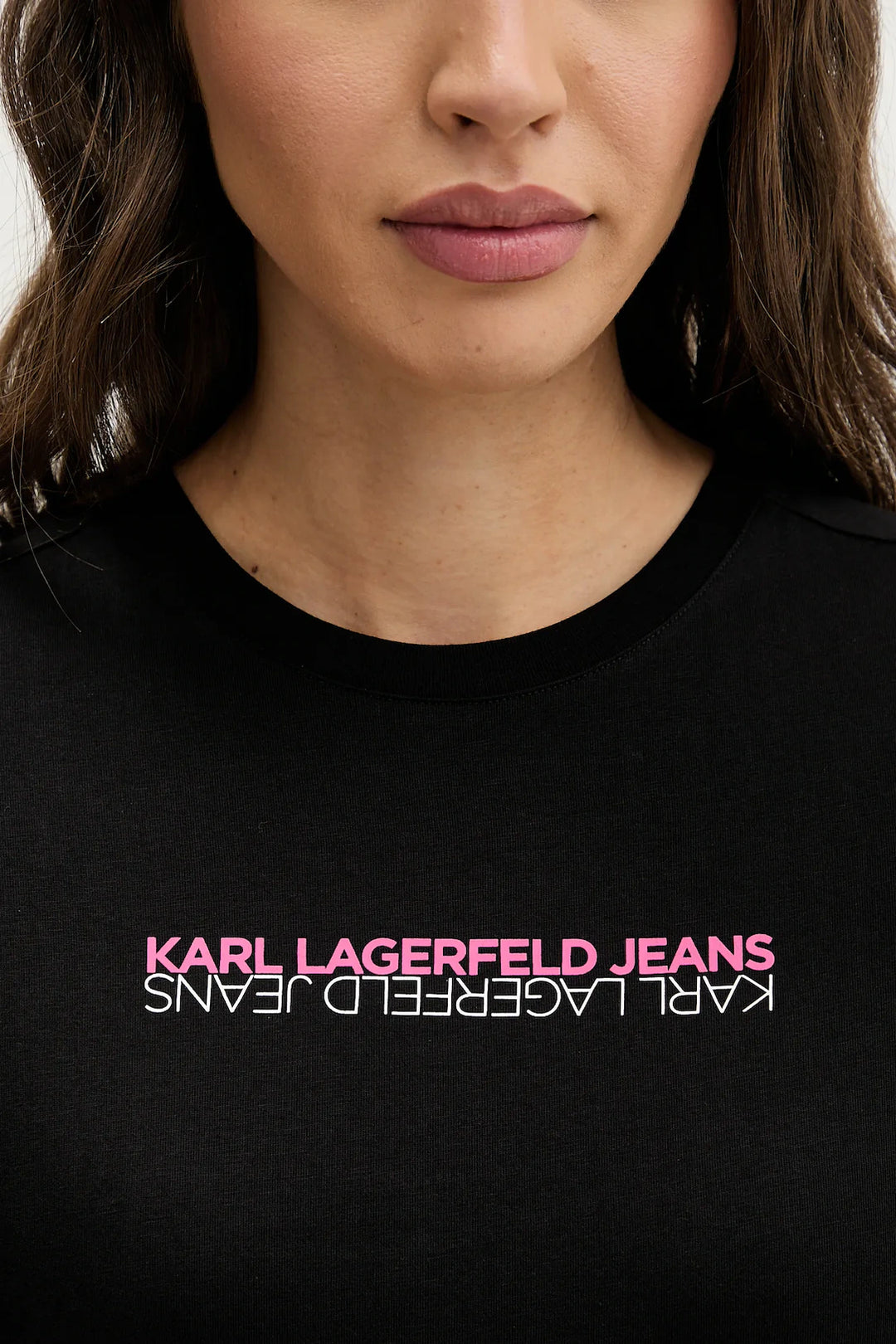 Karl Lagerfeld Slim Fit Reflection Women's T-shirt | Black