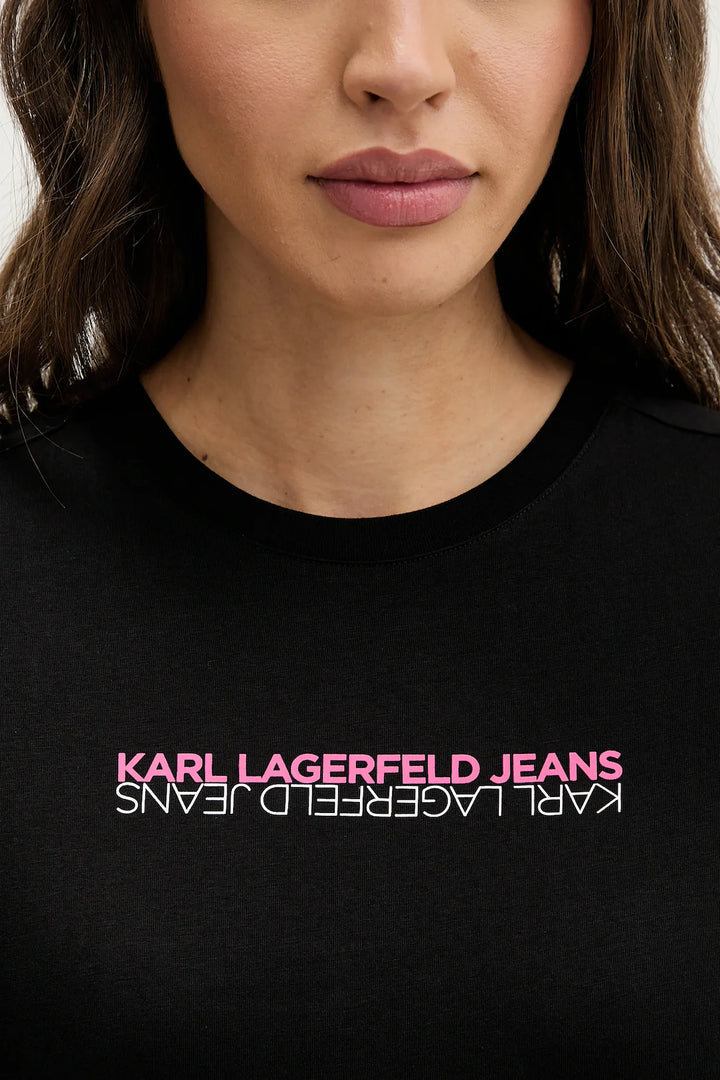Karl Lagerfeld Slim Fit Reflection Women's T-shirt | Black