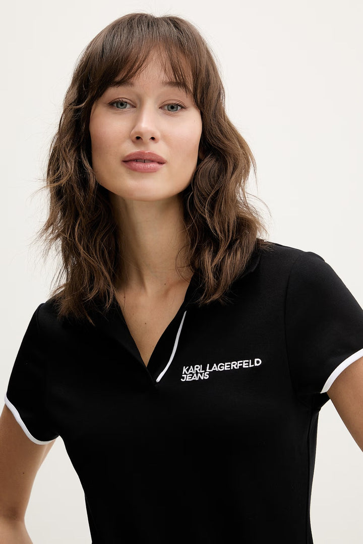 Karl Lagerfels Slim Fit Women's Polo | Black