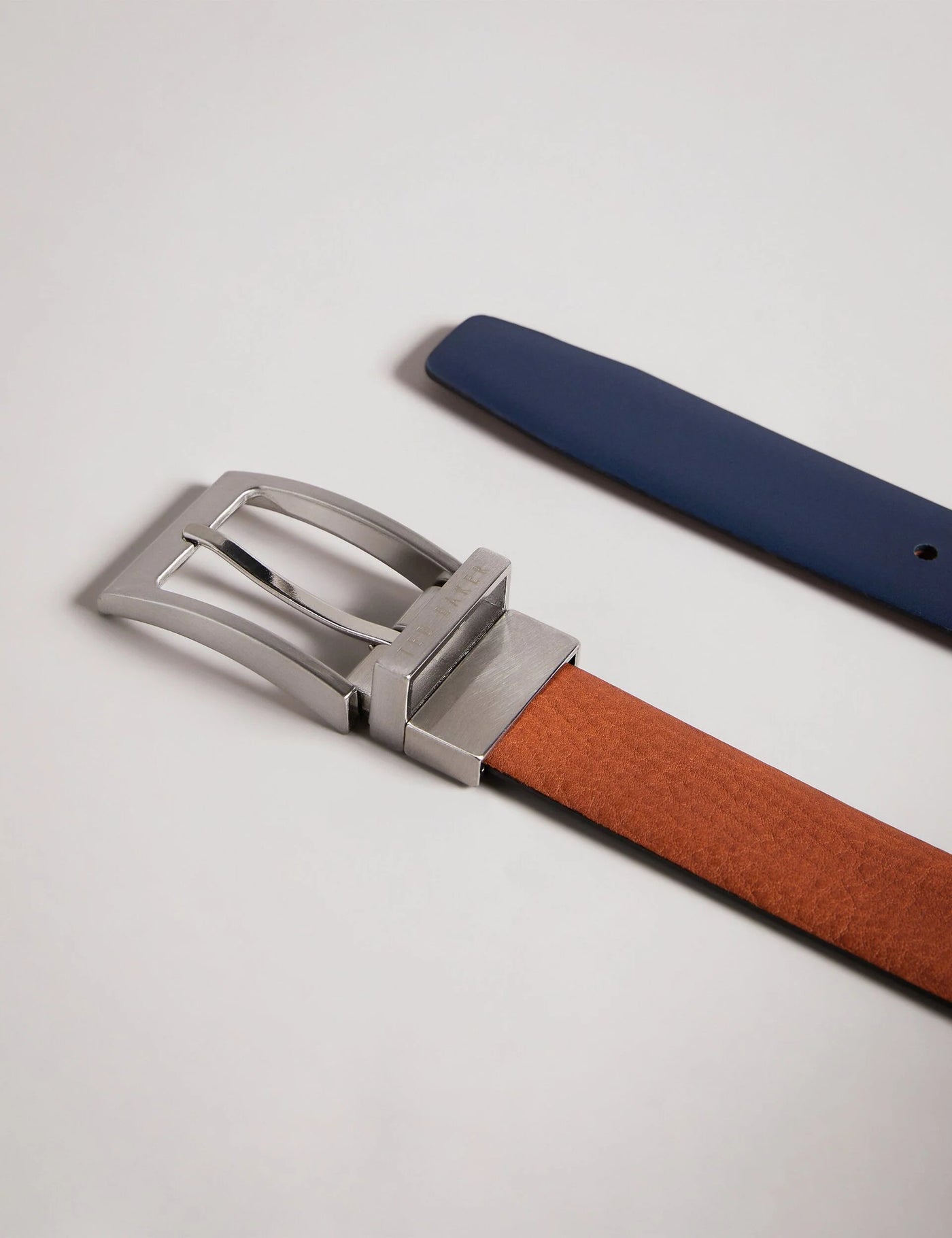 Ted Baker Karmer Reversible Polished Leather Belt | Tan/Blue