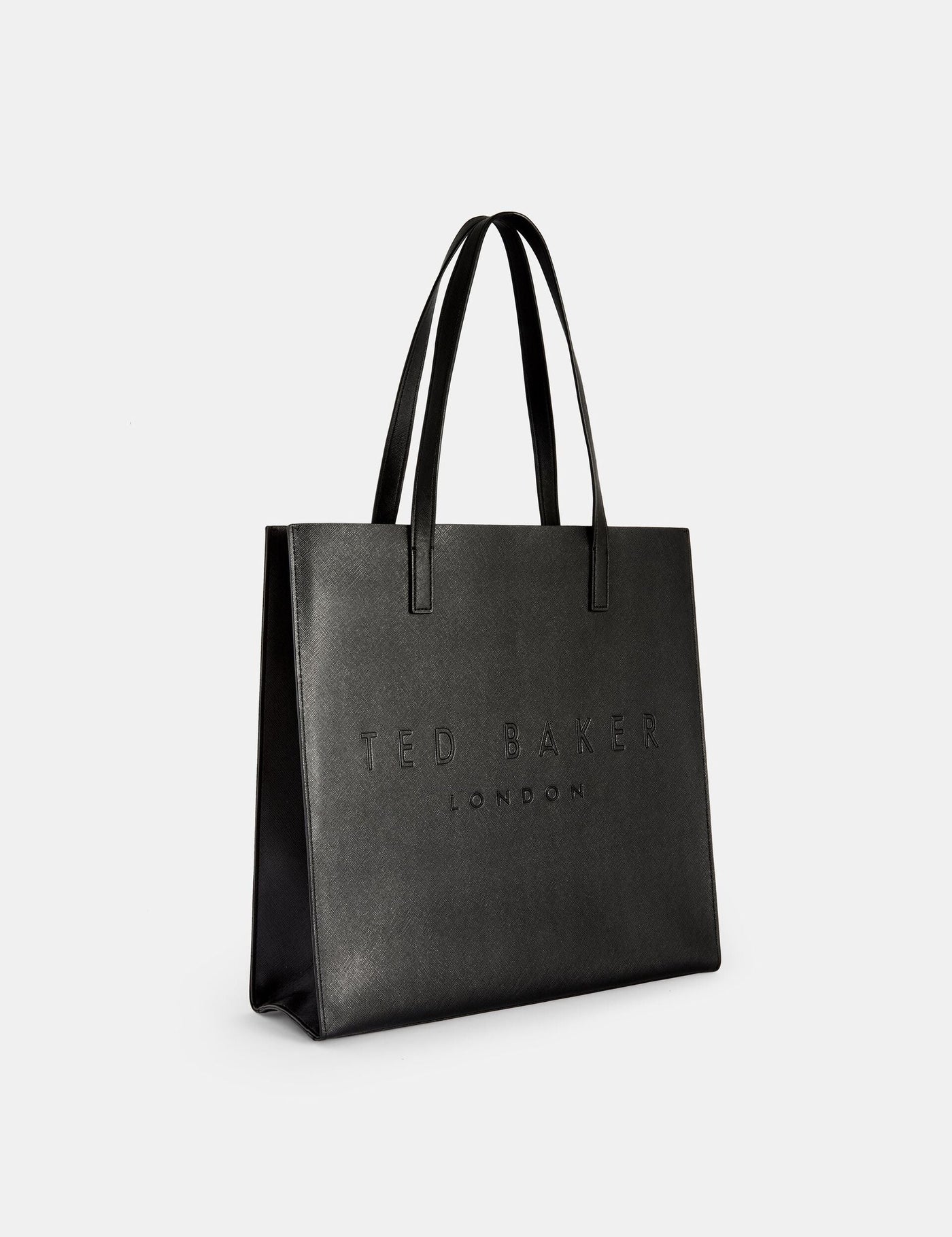 Ted Baker Soocon Crosshatch Faux Leather Icon Tote Bag | Black