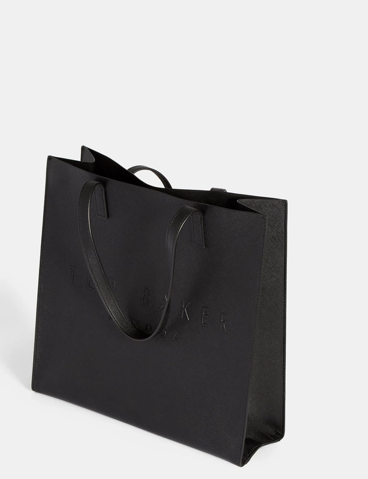 Ted Baker Soocon Crosshatch Faux Leather Large Icon Bag | Black
