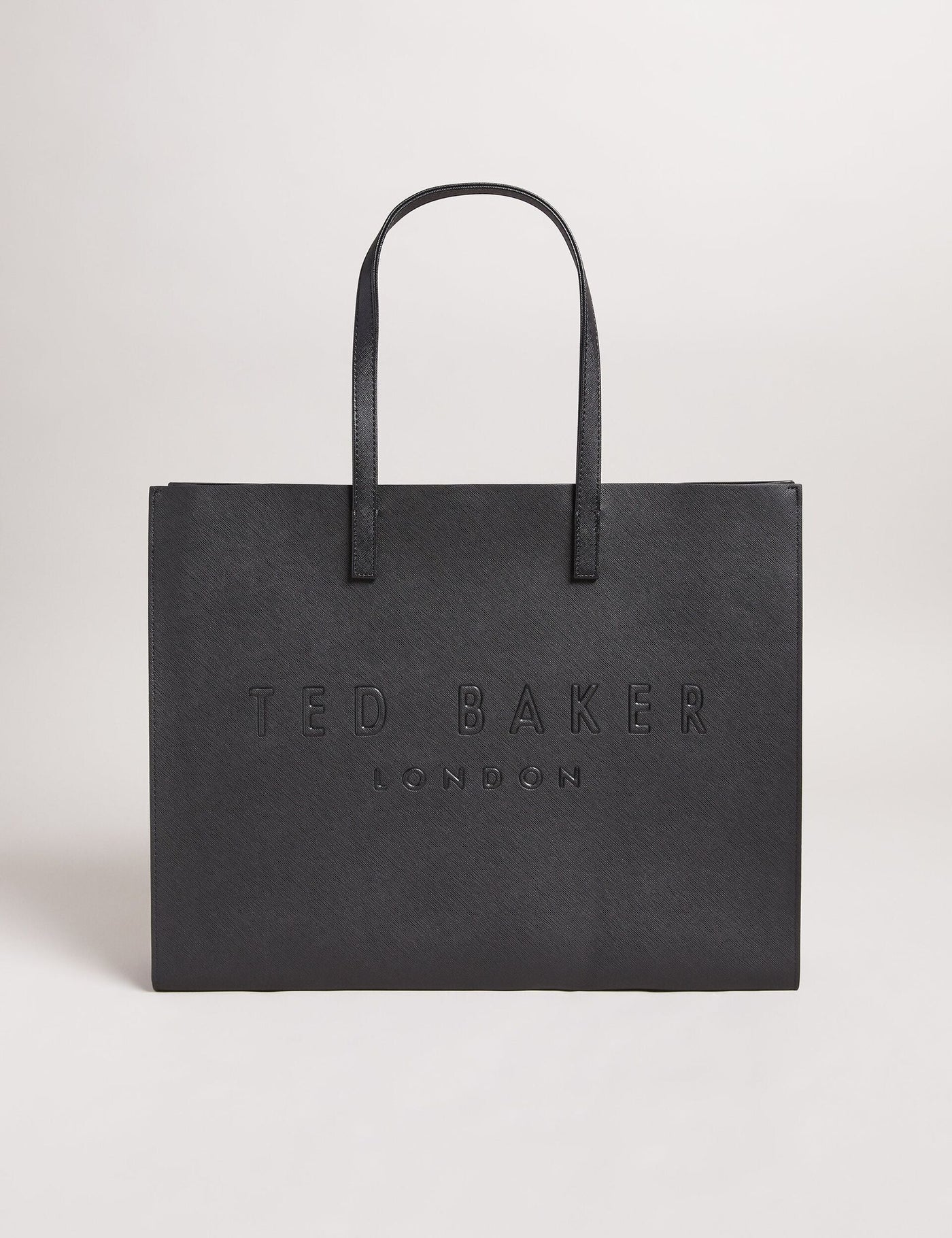 Ted Baker Sukicon Wide Textured Faux Leather Icon Tote Bag | Black