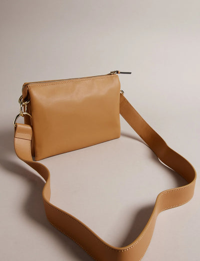 Ted Baker Darceyy Leather Crossbody Bag With Webbing Strap | Taupe