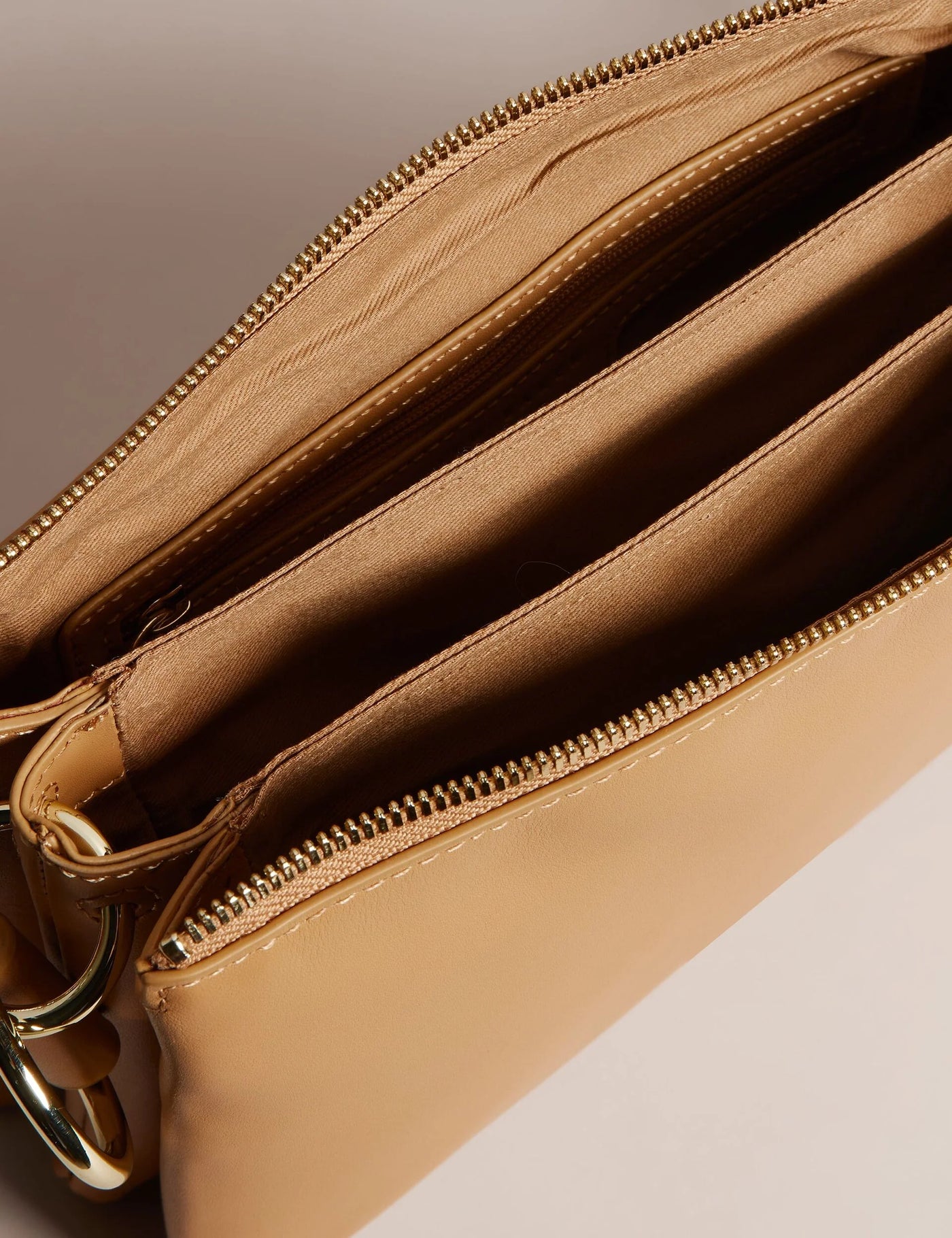 Ted Baker Darceyy Leather Crossbody Bag With Webbing Strap | Taupe