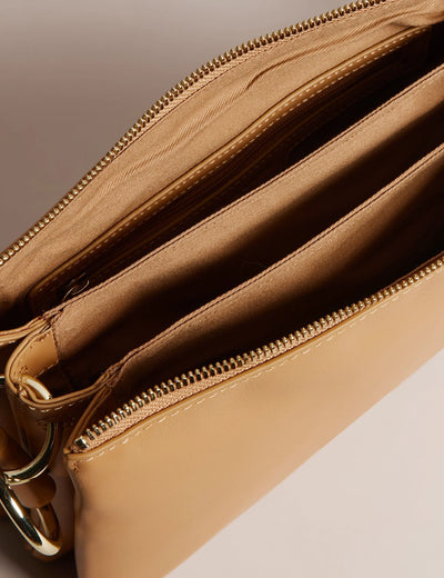 Ted Baker Darceyy Leather Crossbody Bag With Webbing Strap | Taupe