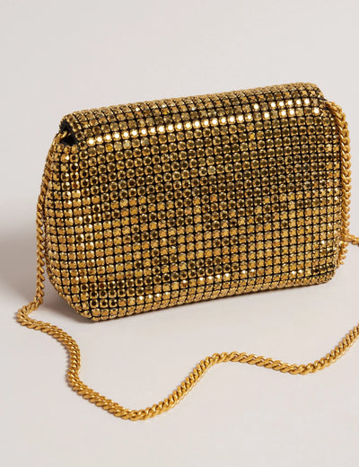 Ted Baker Gliters Crystal Embellished Mini Crossbody Bag | Gold