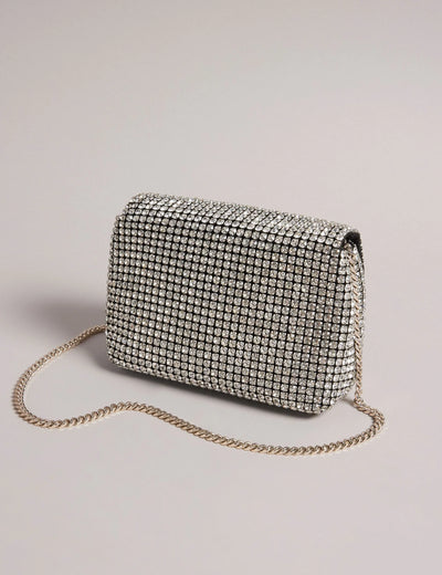 Ted Baker Gliters Crystal Embellished Mini Crossbody Bag | Silver