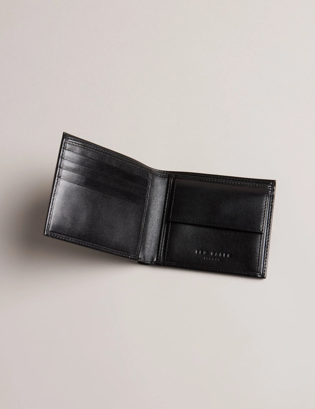 Ted Baker Embossed Corner Leather Coin Wallet | Black