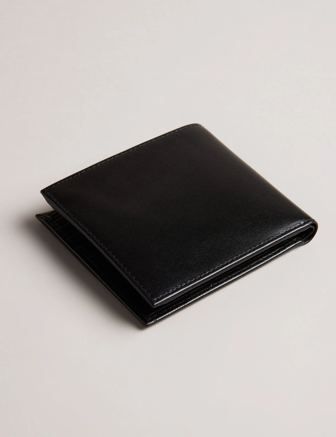 Ted Baker Embossed Corner Leather Coin Wallet | Black