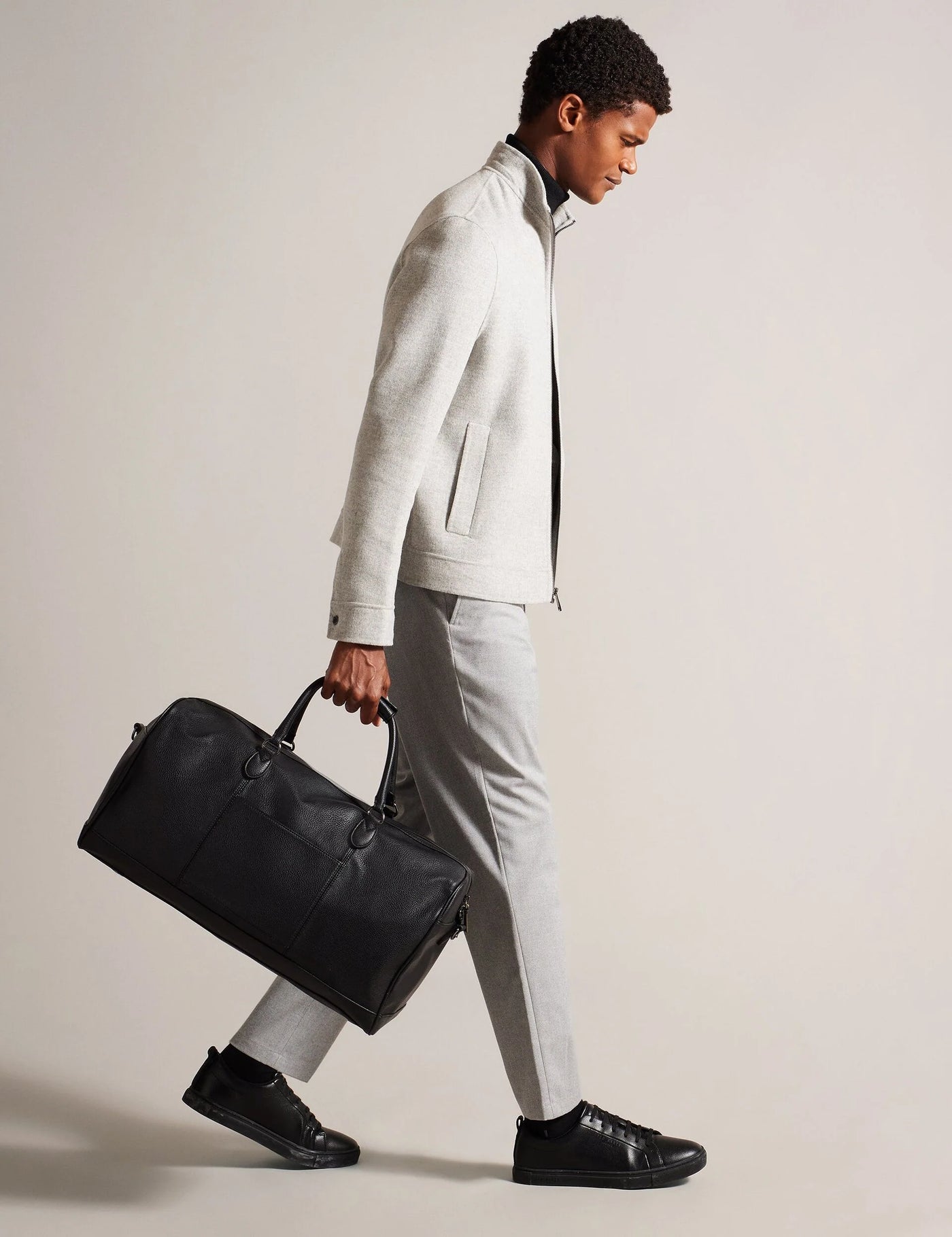 Ted Baker Kalvin Webbing Strap Faux Leather Holdall Bag | Black