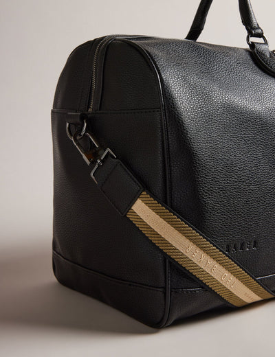 Ted Baker Kalvin Webbing Strap Faux Leather Holdall Bag | Black