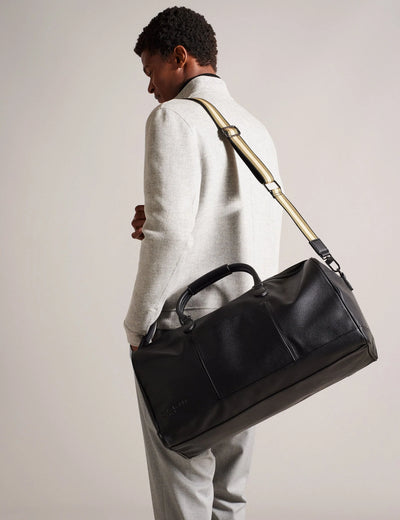 Ted Baker Kalvin Webbing Strap Faux Leather Holdall Bag | Black