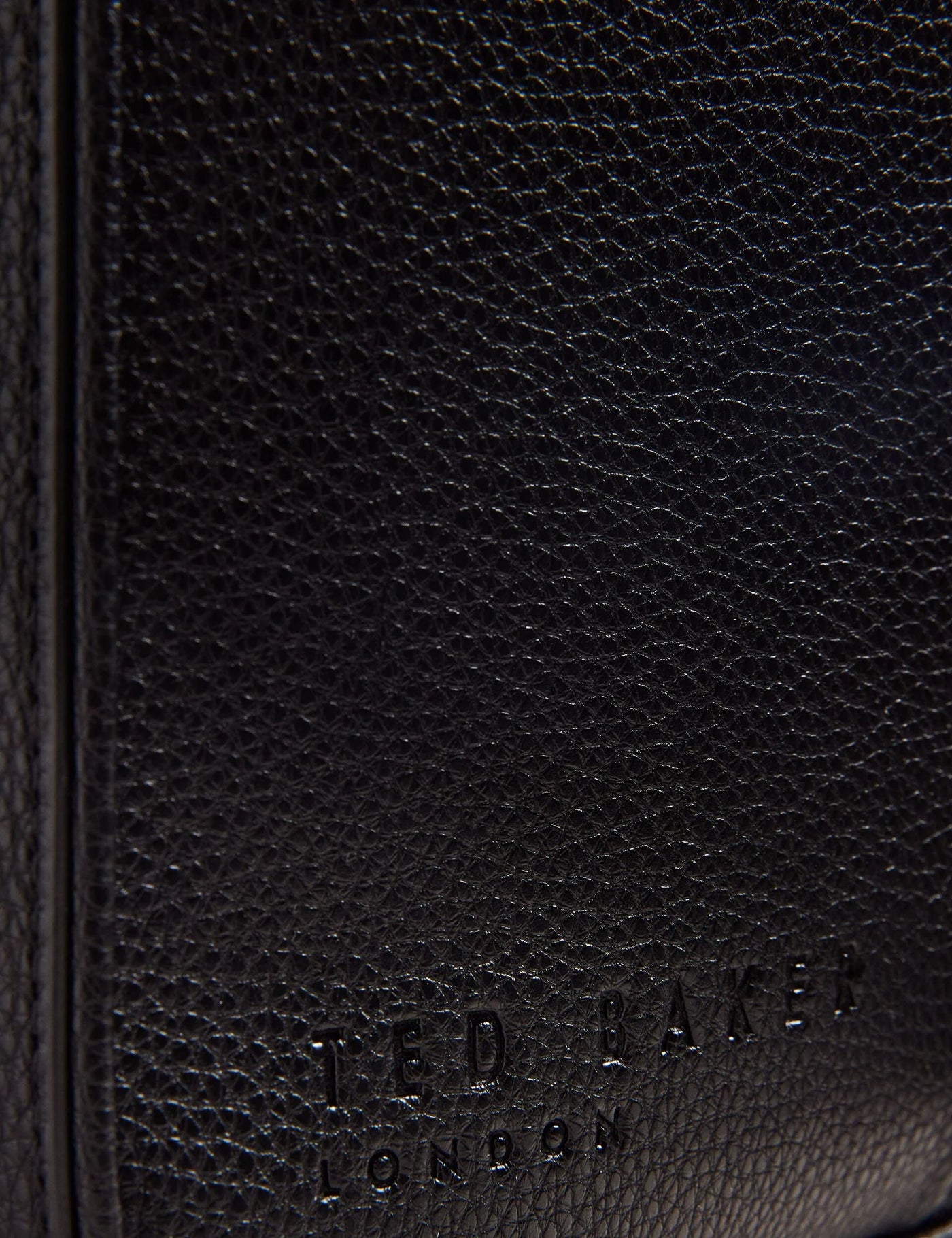 Ted Baker Kaden Branded Webbing PU Leather Laptop Bag | Black