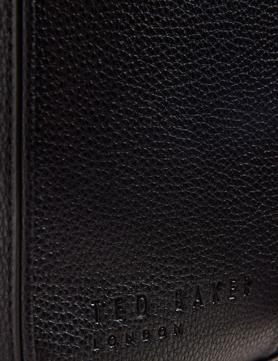 Ted Baker Kaden Branded Webbing PU Leather Laptop Bag | Black