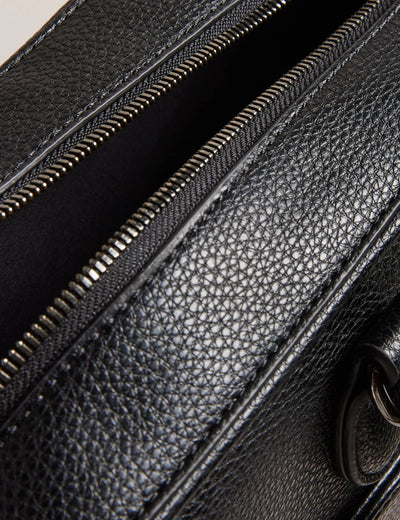 Ted Baker Kaden Branded Webbing PU Leather Laptop Bag | Black