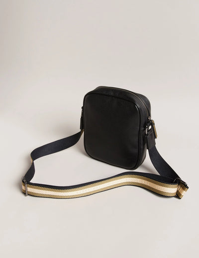 Ted Baker Kiian Faux Leather Reporter Crossbody Bag | Black