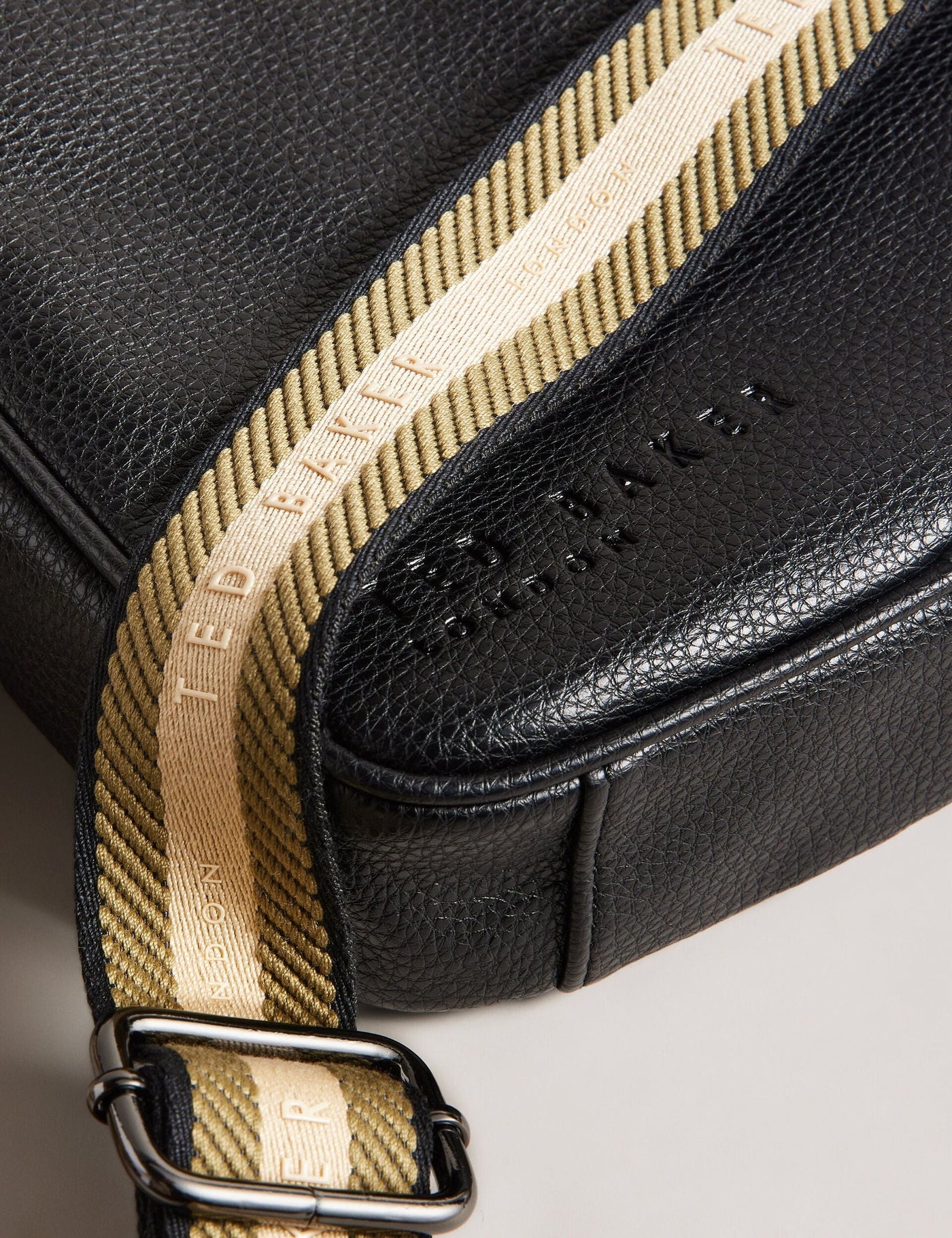 Ted Baker Kiian Faux Leather Reporter Crossbody Bag | Black