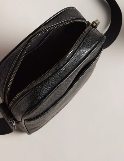 Ted Baker Kiian Faux Leather Reporter Crossbody Bag | Black
