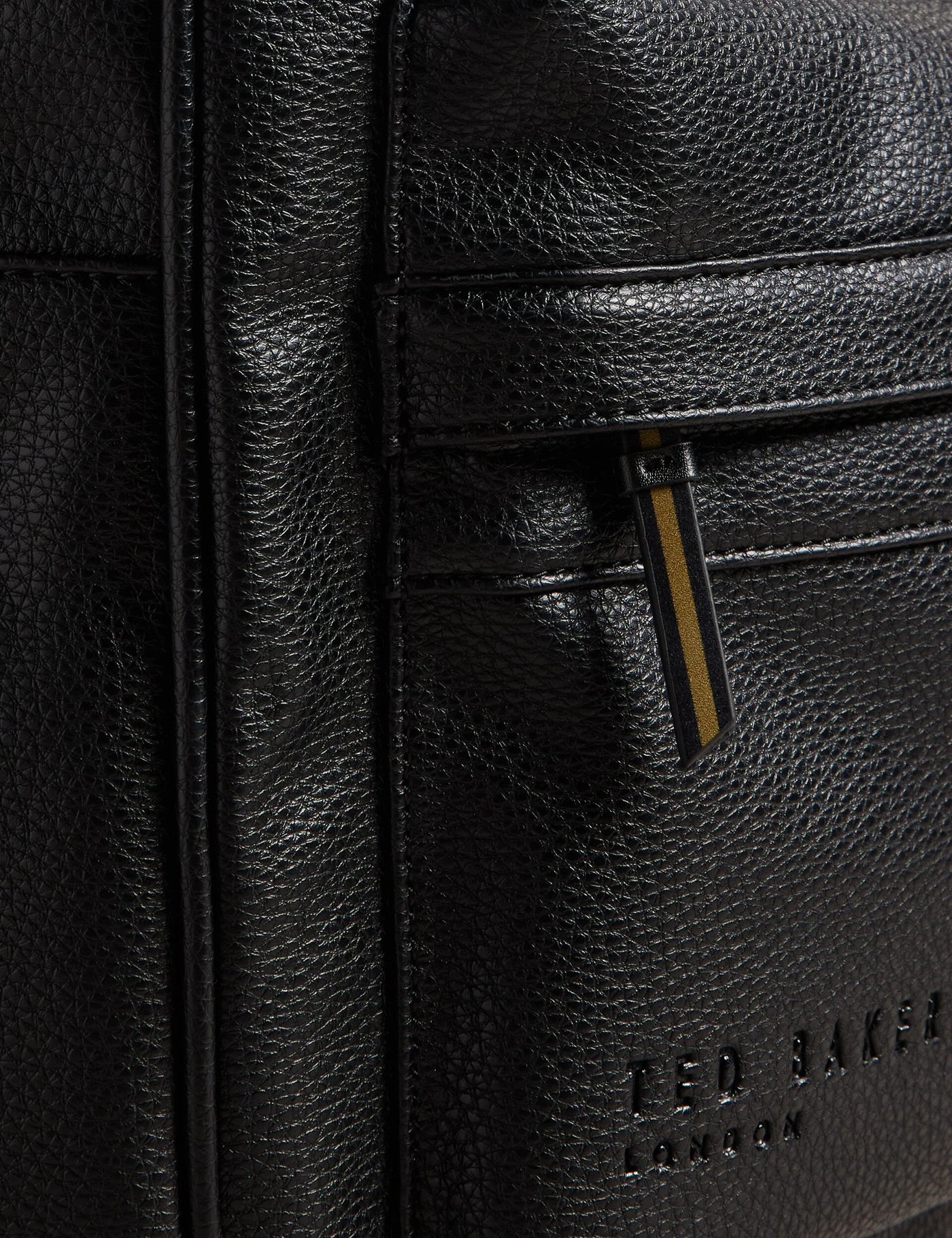 Ted Baker Kaileb Faux Leather Backpack With Webbing Straps | Black