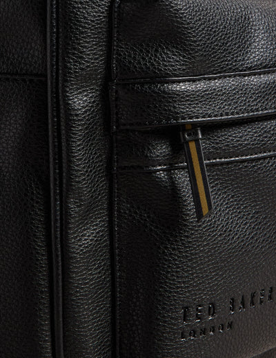 Ted Baker Kaileb Faux Leather Backpack With Webbing Straps | Black