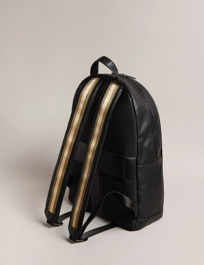 Ted Baker Kaileb Faux Leather Backpack With Webbing Straps | Black
