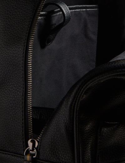 Ted Baker Kaileb Faux Leather Backpack With Webbing Straps | Black