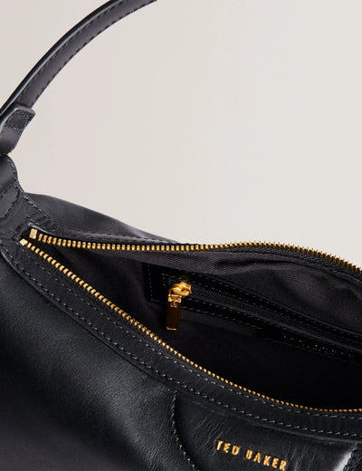 Ted Baker Esiah Leather Hobo Bag With Webbing Strap | Black