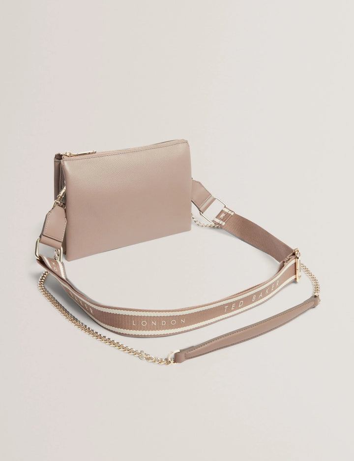 Ted Baker Webbing Strap Leather Crossbody Bag | Taupe