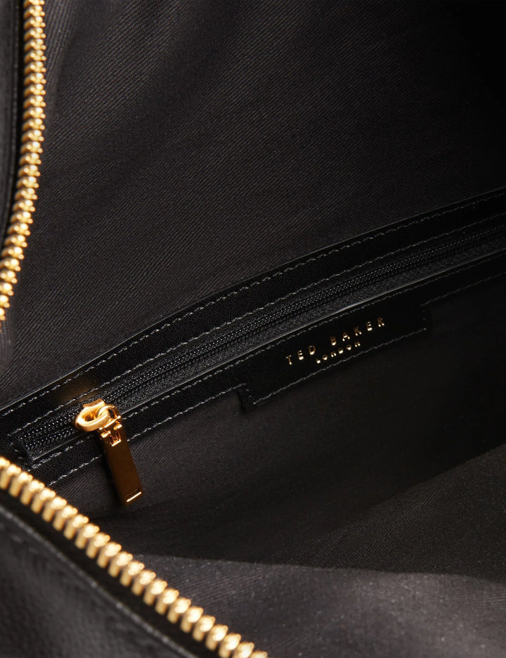 Ted Baker Branding Webbing Large Leather Backpack | Black