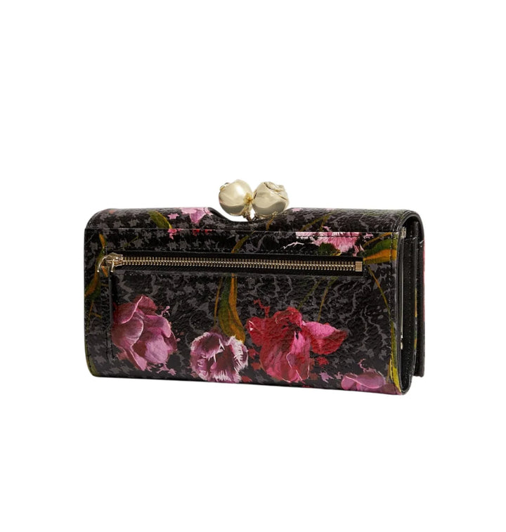 Ted Baker Talana Printed Floral Large Leather Bobble Purse | Black