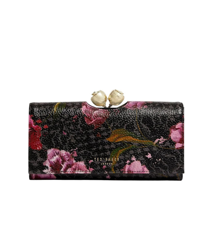 Ted Baker Talana Printed Floral Large Leather Bobble Purse | Black