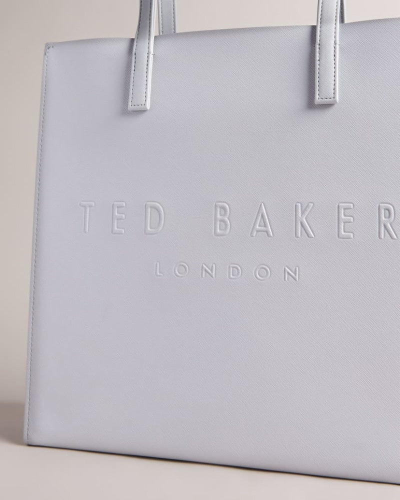 Ted Baker Soocon Large Crosshatch Icon Bag | Light Grey