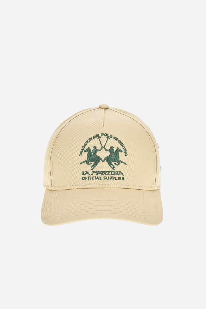 La Martina Embroidered Cotton Twill Baseball Cap – Aiden | Sand