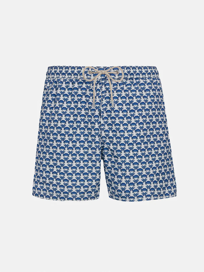 MC2 Saint Barth Mid Length Swim-shorts | White/Blue