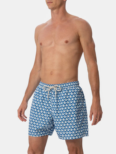 MC2 Saint Barth Mid Length Swim-shorts | White/Blue