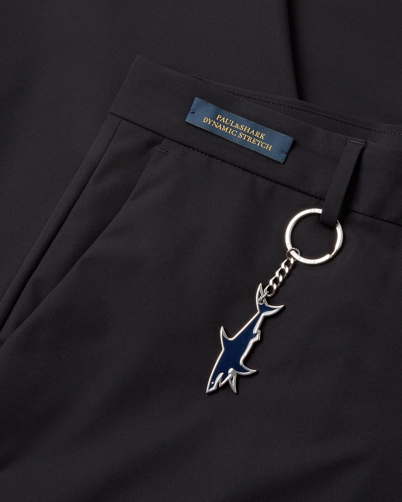 Paul & Shark Dynamic Stretch Nylon Regular fit Chino with Shark Fin | Black
