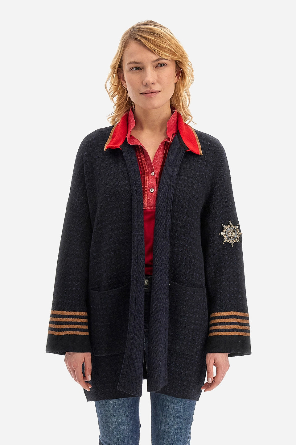 La Martina Knitted Cardigan in Soft Wool Blend - Wendall | Navy
