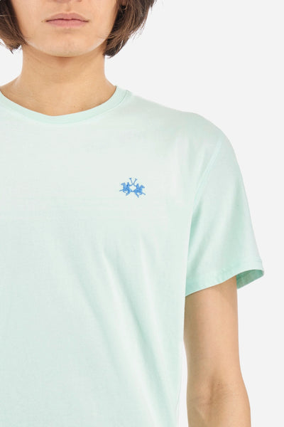 La Martina Regular Fit Cotton T-shirt-Serge | Aqua