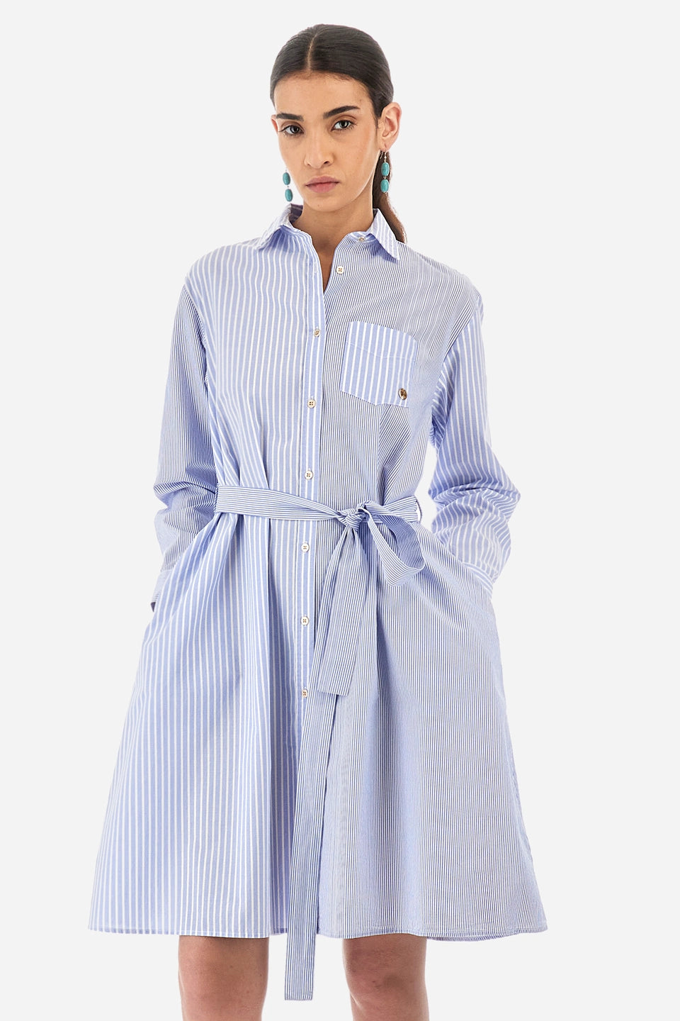 La Martina Regular Fit Cotton Dress-Yamini | Blue/White