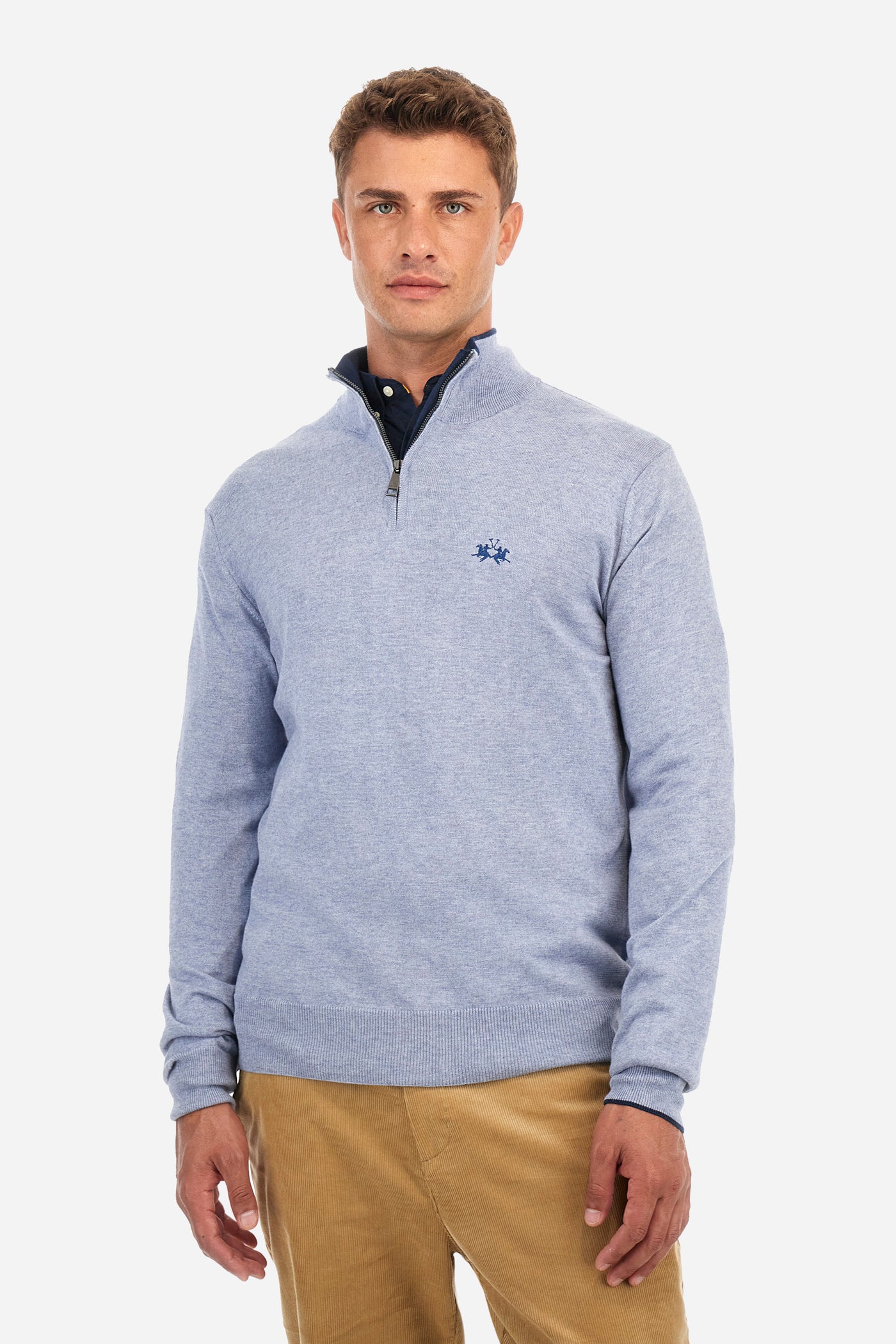 La Martina Knitwear with Half Zip | Light Blue