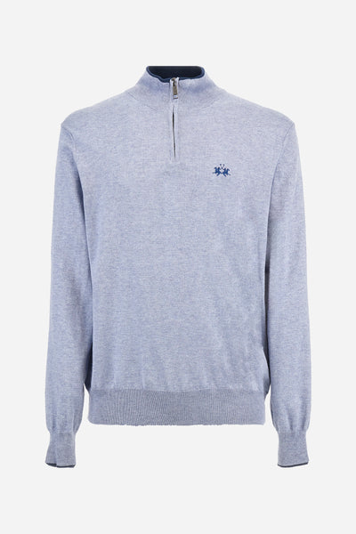 La Martina Knitwear with Half Zip | Light Blue