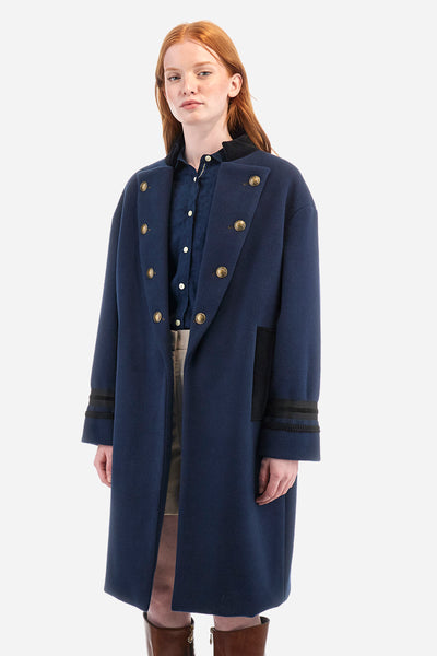 La Martina Regular Fit Guards Coat in Synthetic Fabric | Navy