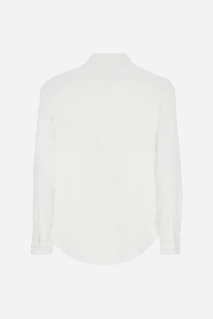 La Martina Slim Fit Cotton Shirt with Semi-Cutaway Collar | White