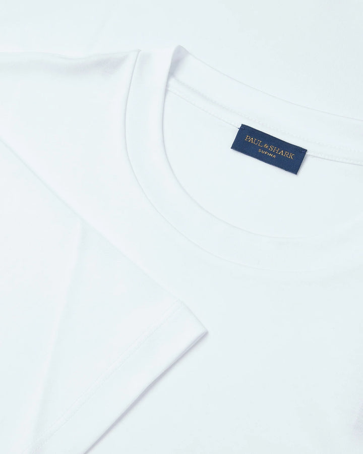 Paul & Shark Embroidered Fin Supima® Cotton Jersey T-shirt | White