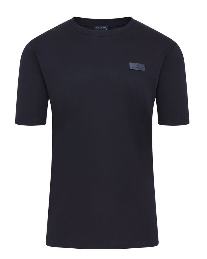 Paul & Shark Leather Badge Aqua Touch Cotton T-shirt | Navy