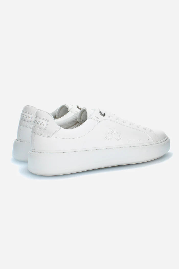 La Martina Men's Trainers in Brushed Leather | White