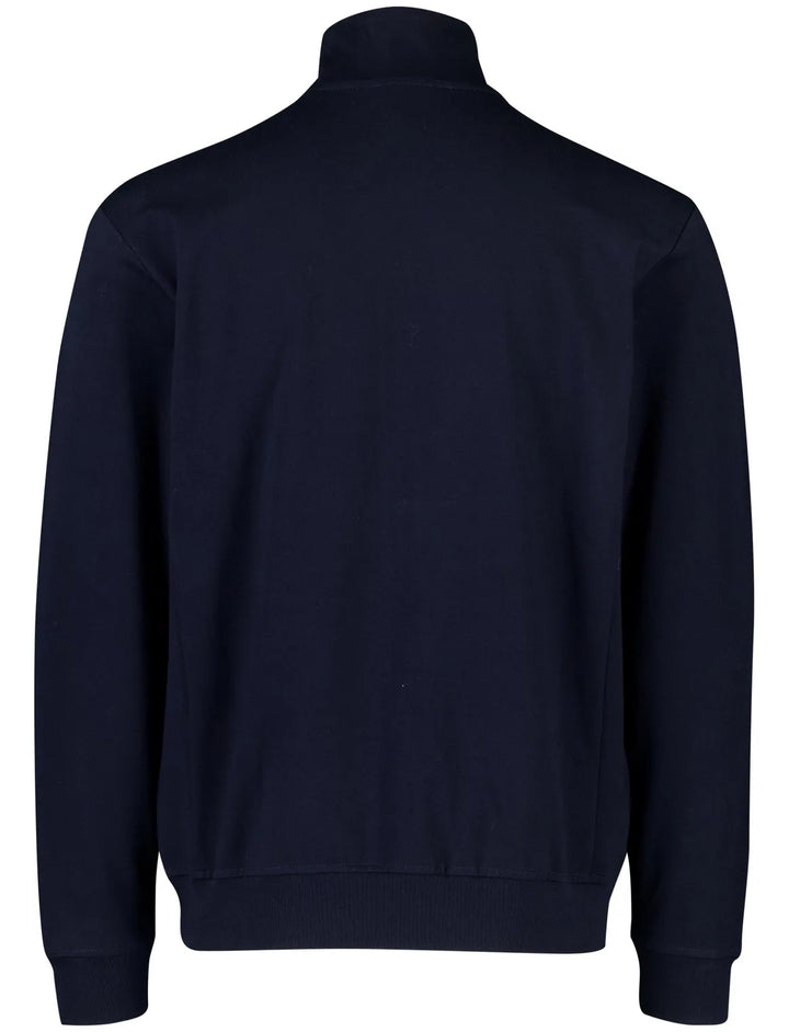 Paul & Shark Shark Badge Stretch Fleece Cotton Full Zip Sweatshirt | Navy
